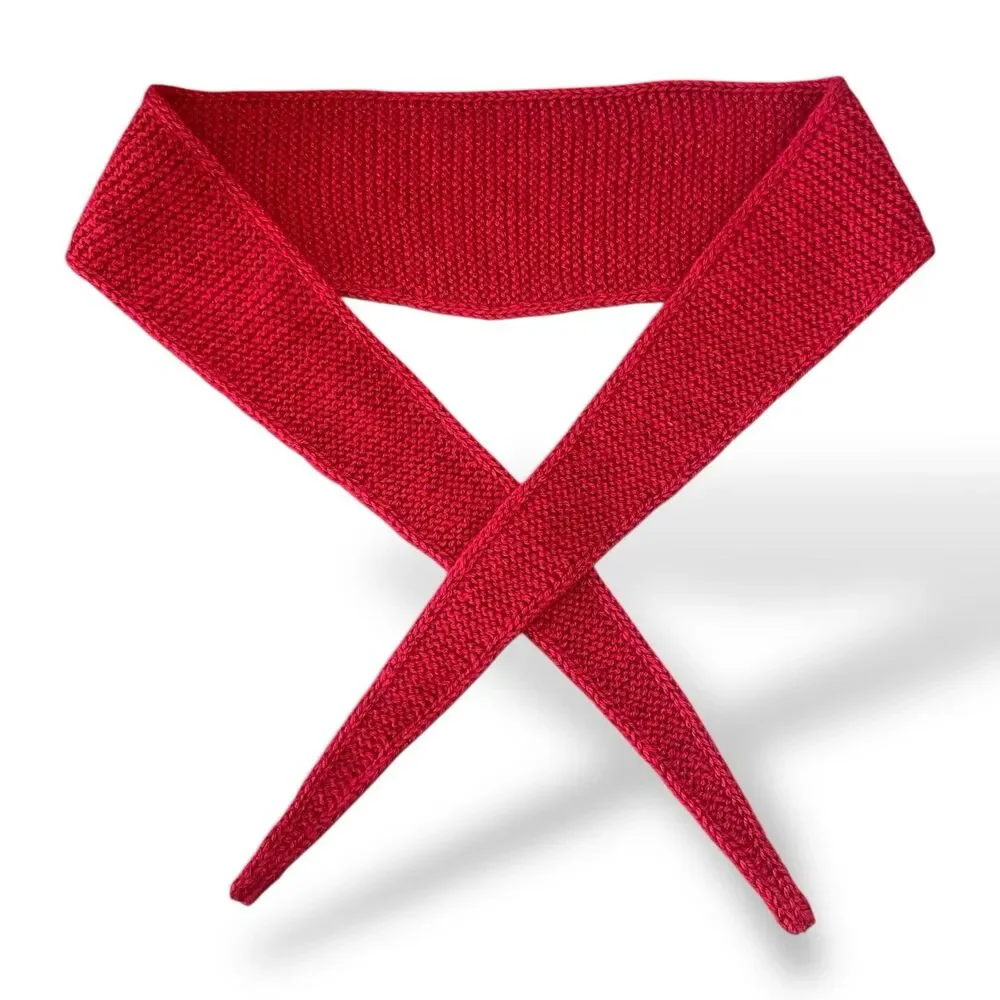 Sophie Scarf Deep Red Cashmere Gift Ready Neck Warmer Handknit Women Neckerchief